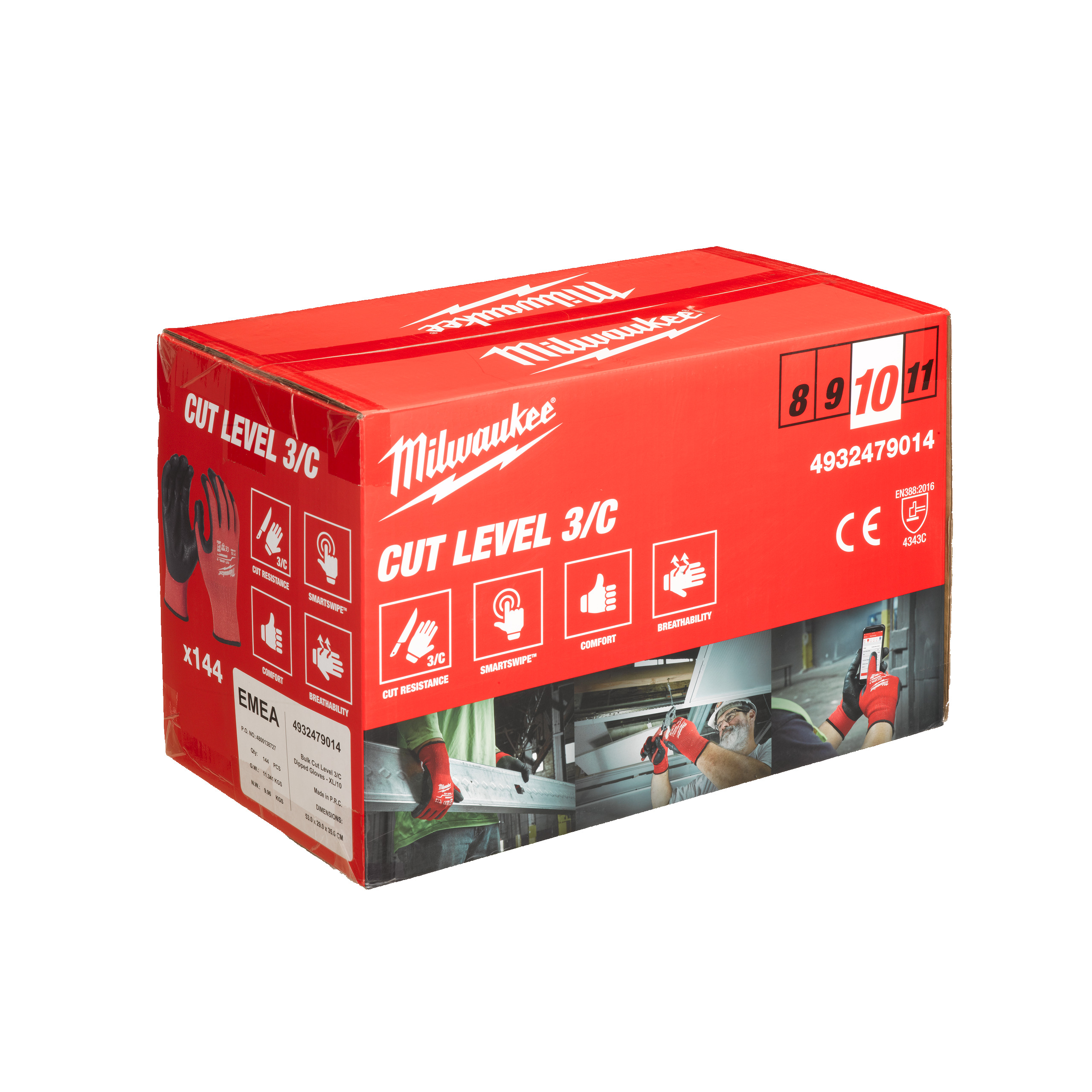Manusi rezistente la taiere 3-C - XL-10 - pachet - 4932479014