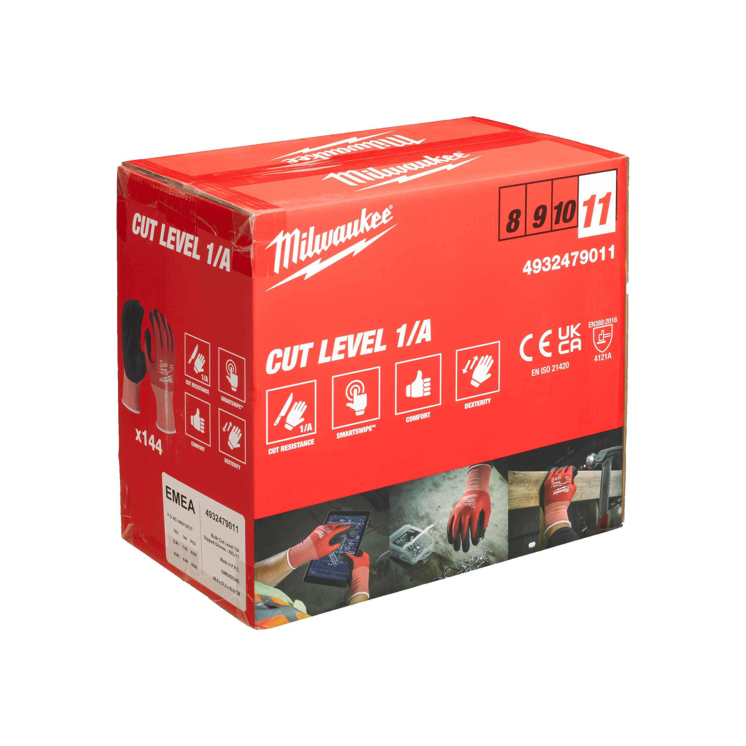Manusi rezistente la taiere A - 11-XXL - 144 buc. - 4932479011