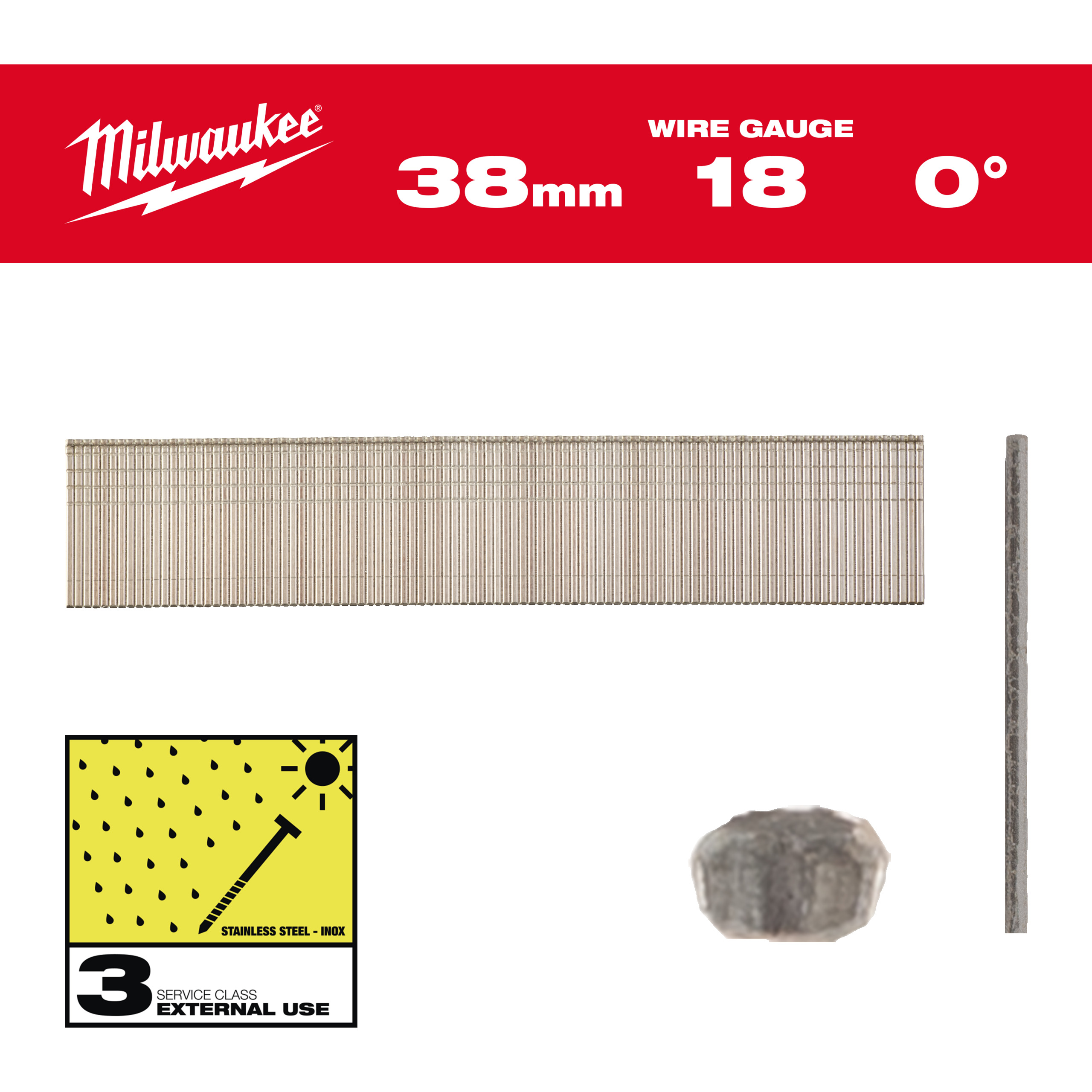 Cuie T- 18G- cap subtire cu finisaj- Inox 18G - 38 mm - SC3 - 5.000 buc - 4932498746