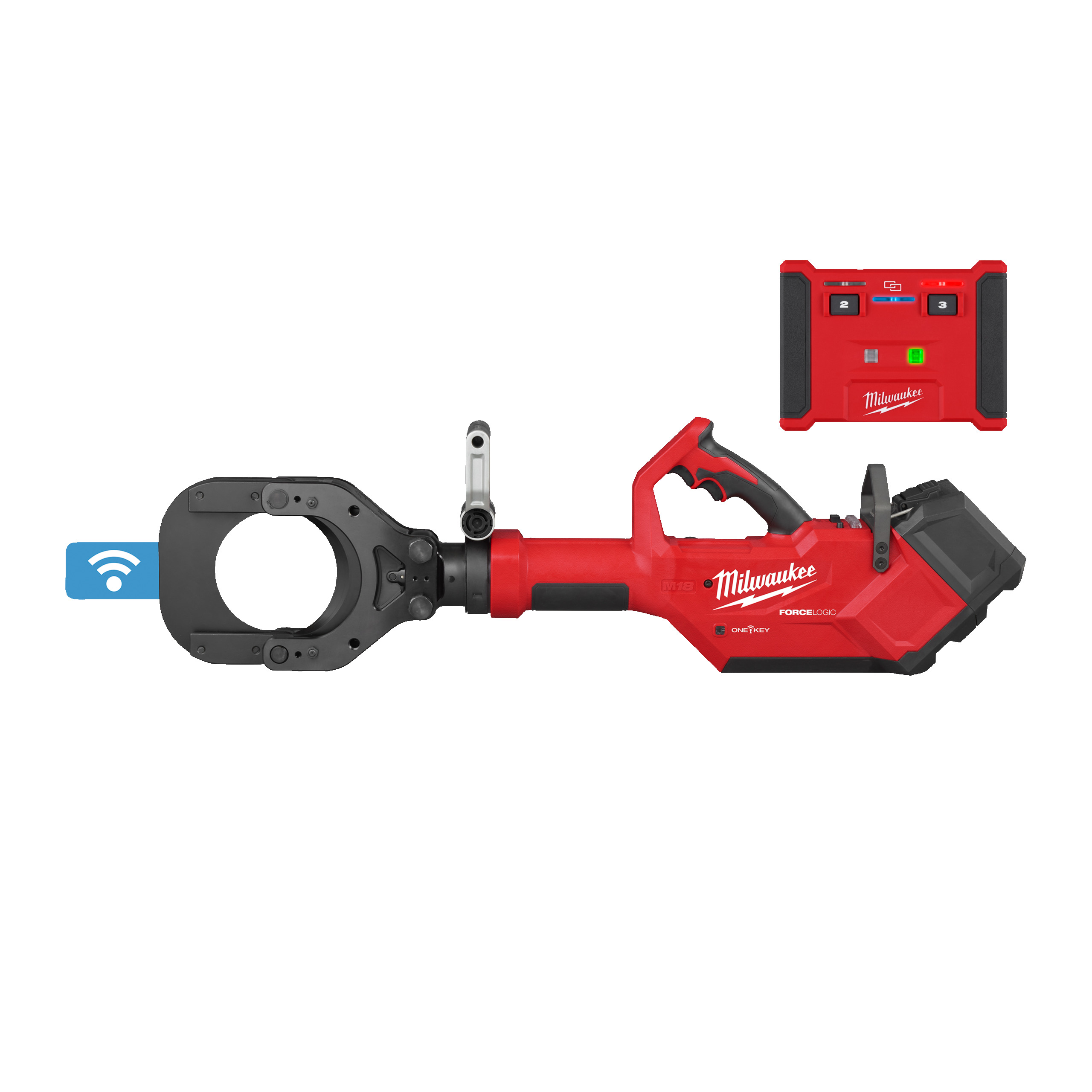 Taietor hidraulic pentru cabluri M18 FORCE LOGIC 125 mm cu telecomanda - 4933492422