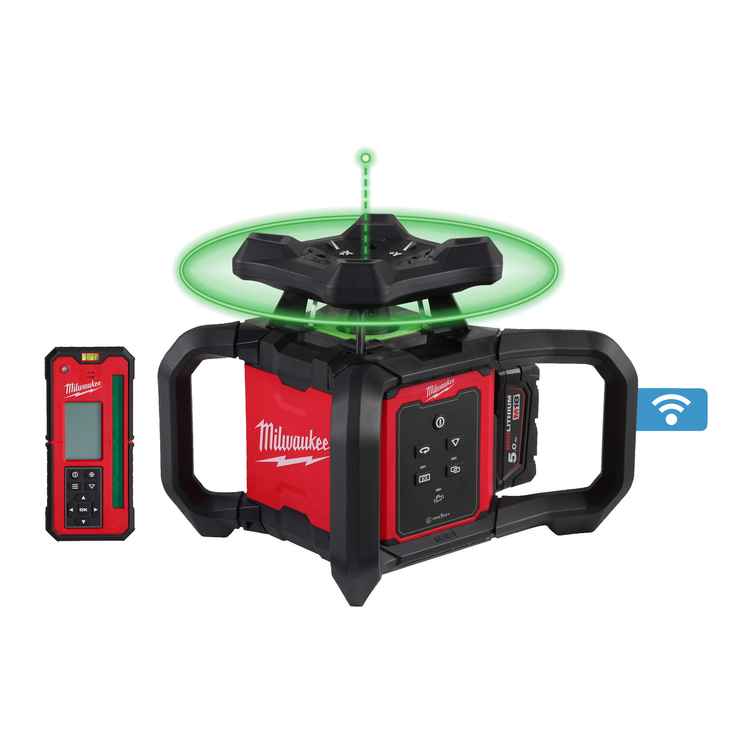 Nivela laser verde rotativa- orizontala si verticala M18 300 m cu ONE-KEY - 4933493195