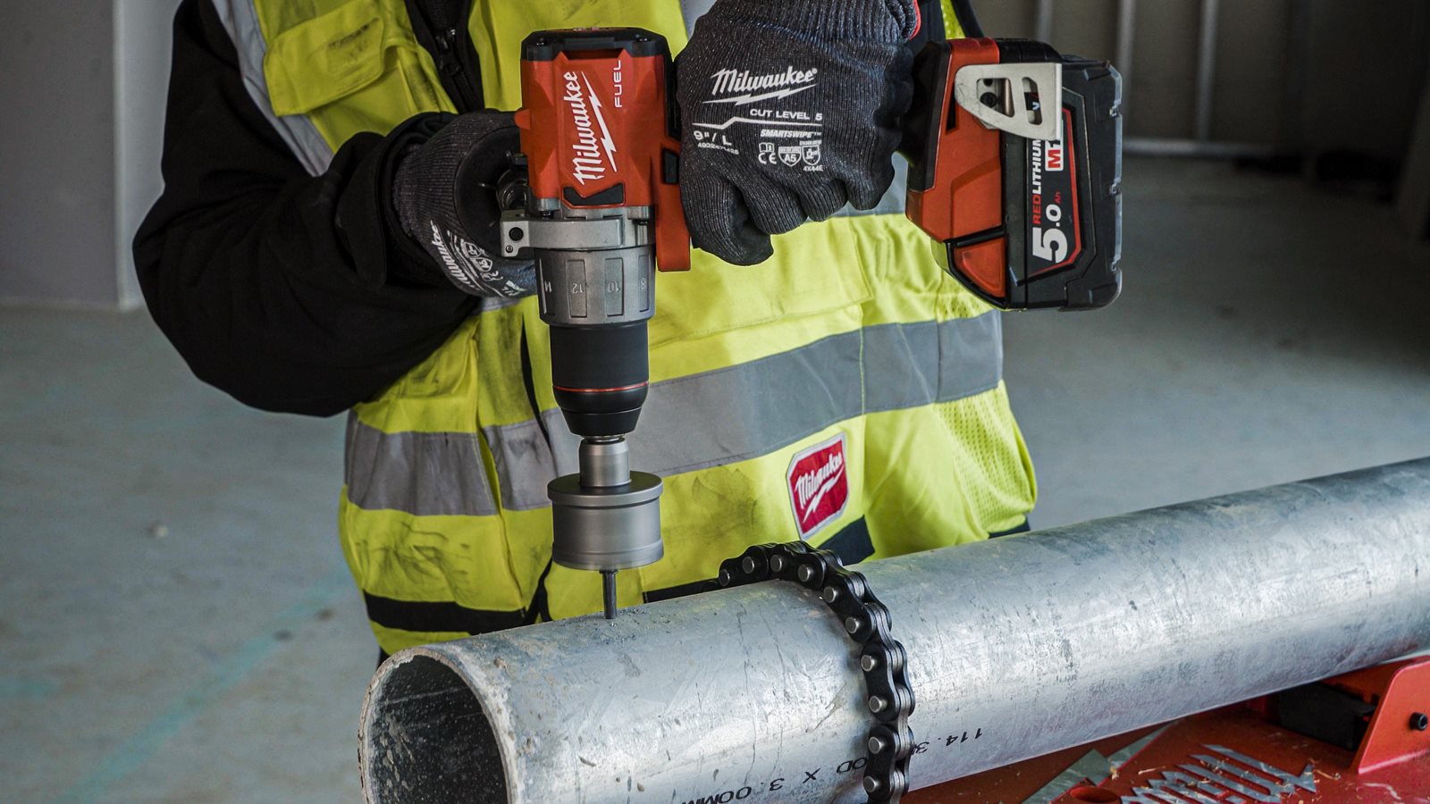Carote oțel inoxidabil TCT 16mm 1pc Milwaukee - in utilizare 5