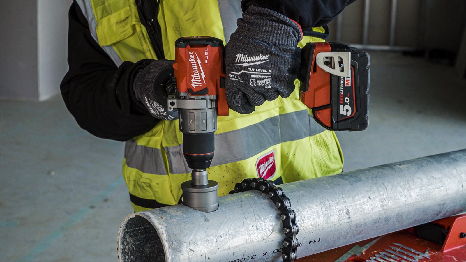 Carote oțel inoxidabil TCT 16mm 1pc Milwaukee - in utilizare 7