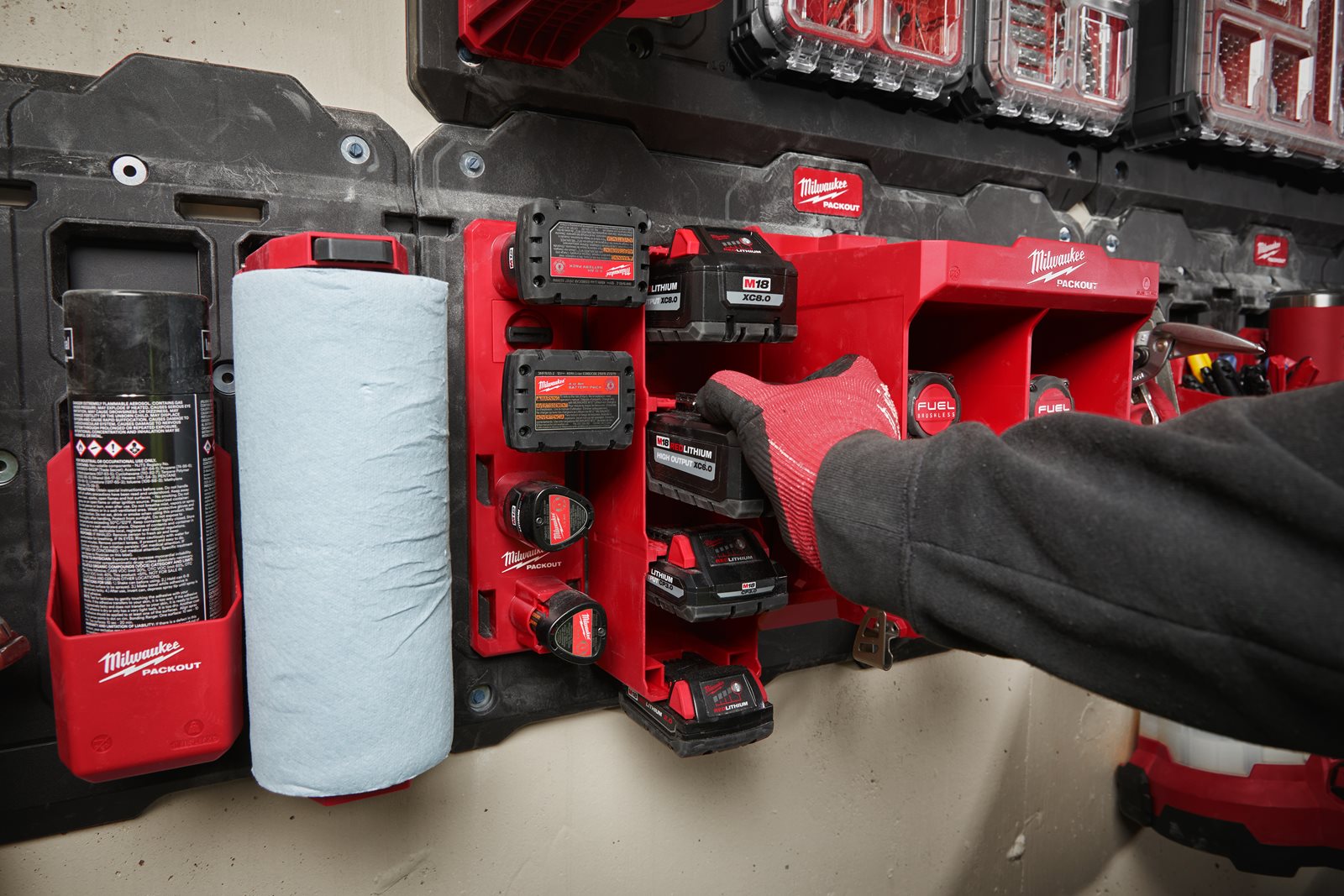 Suport acumulator PACKOUT Milwaukee 4932480709 - in utilizare 1