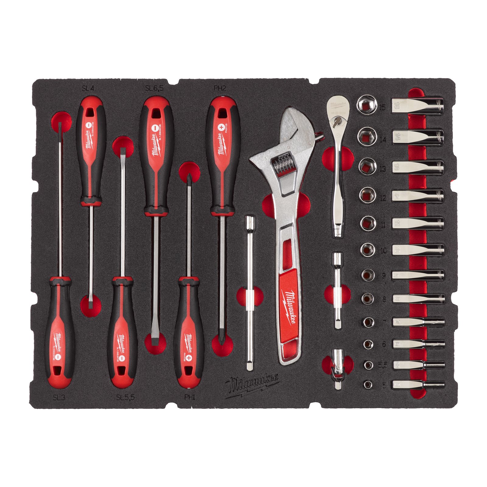 Set inserție spumă antrenor și tubulare pentru cutia cu sertare PACKOUT 1/4" Milwaukee
