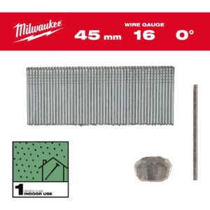 Cuie finisaj, 16G, cap subțire 45mm 2.500 buc Milwaukee