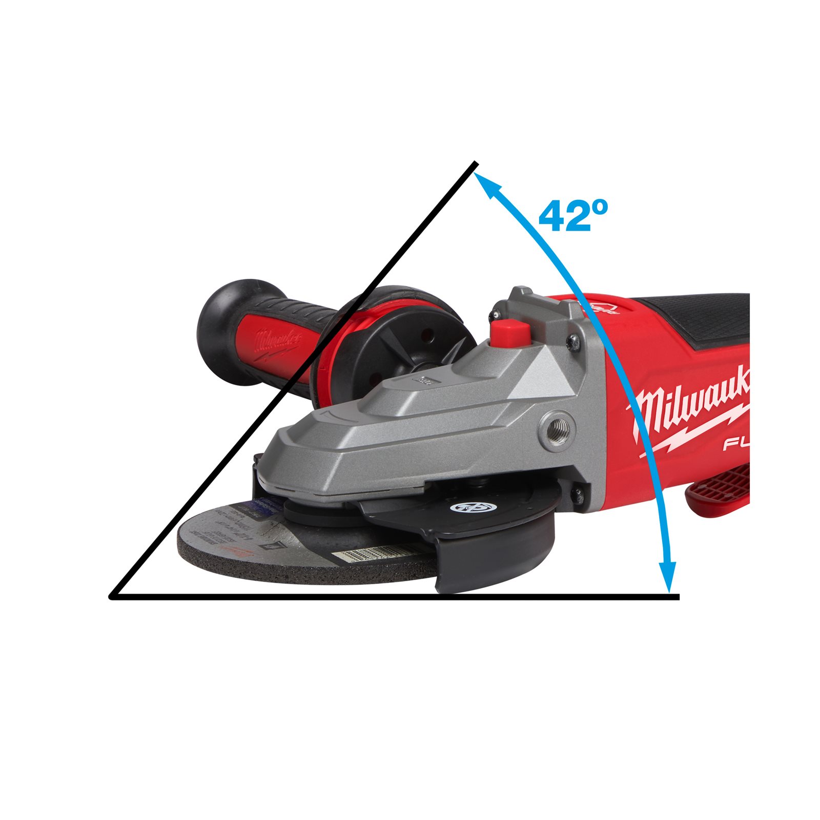 Polizor unghiular 125 mm cu cap plat, frânare și comutator tip clapetă M18 FUEL Milwaukee M18 FSAGF125XPDB-0X - detaliu 1