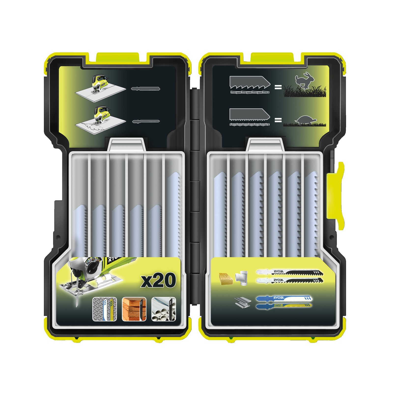 Set 20 buc pânze pentru fierăstrău pendular Ryobi RAK20JB - imagine 2