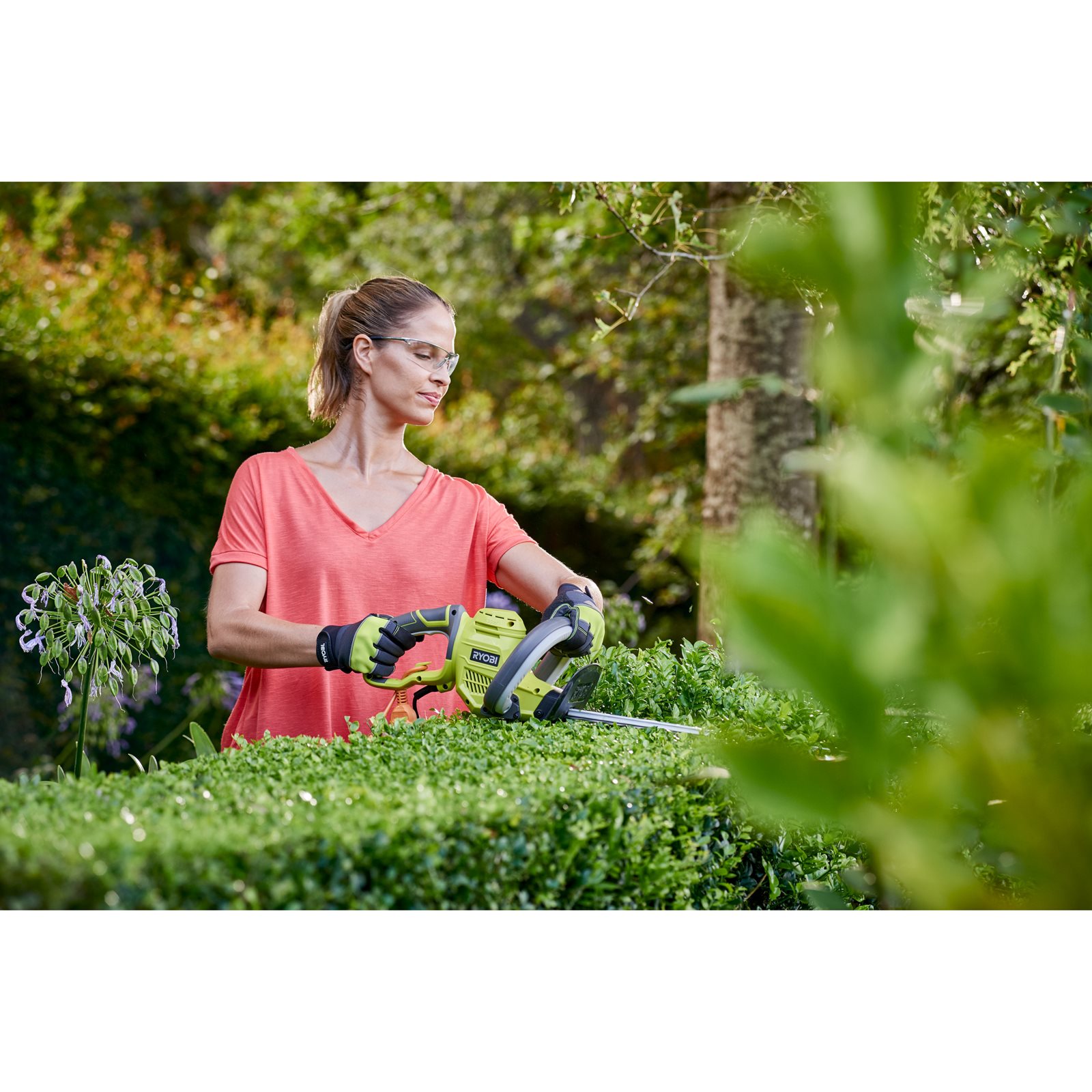 Foarfecă tuns gard viu electrică 500 W, lamă 50 cm Ryobi RHT5150 - in utilizare 3