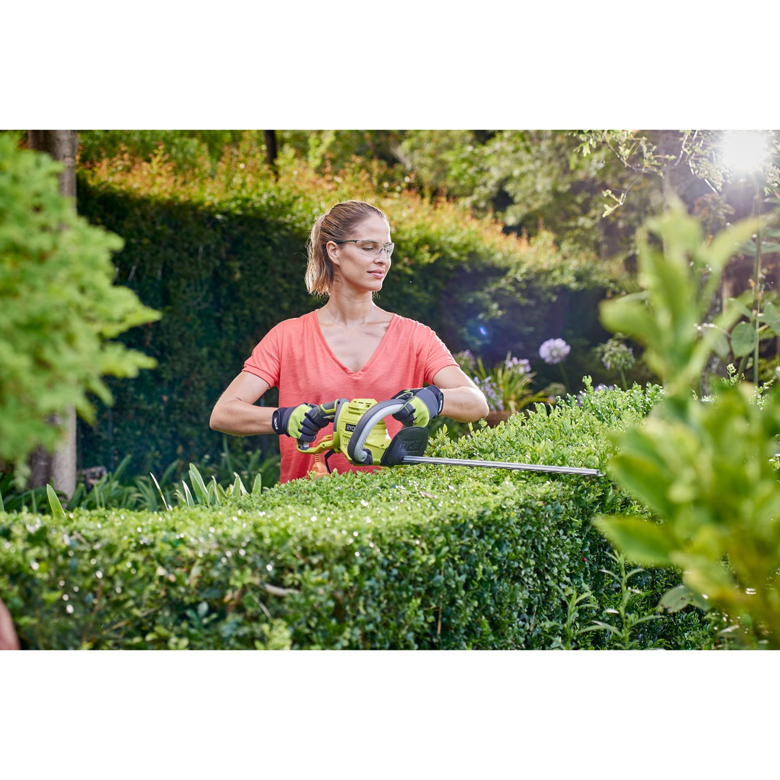 Foarfecă tuns gard viu electrică 500 W, lamă 50 cm Ryobi RHT5150 - in utilizare 6
