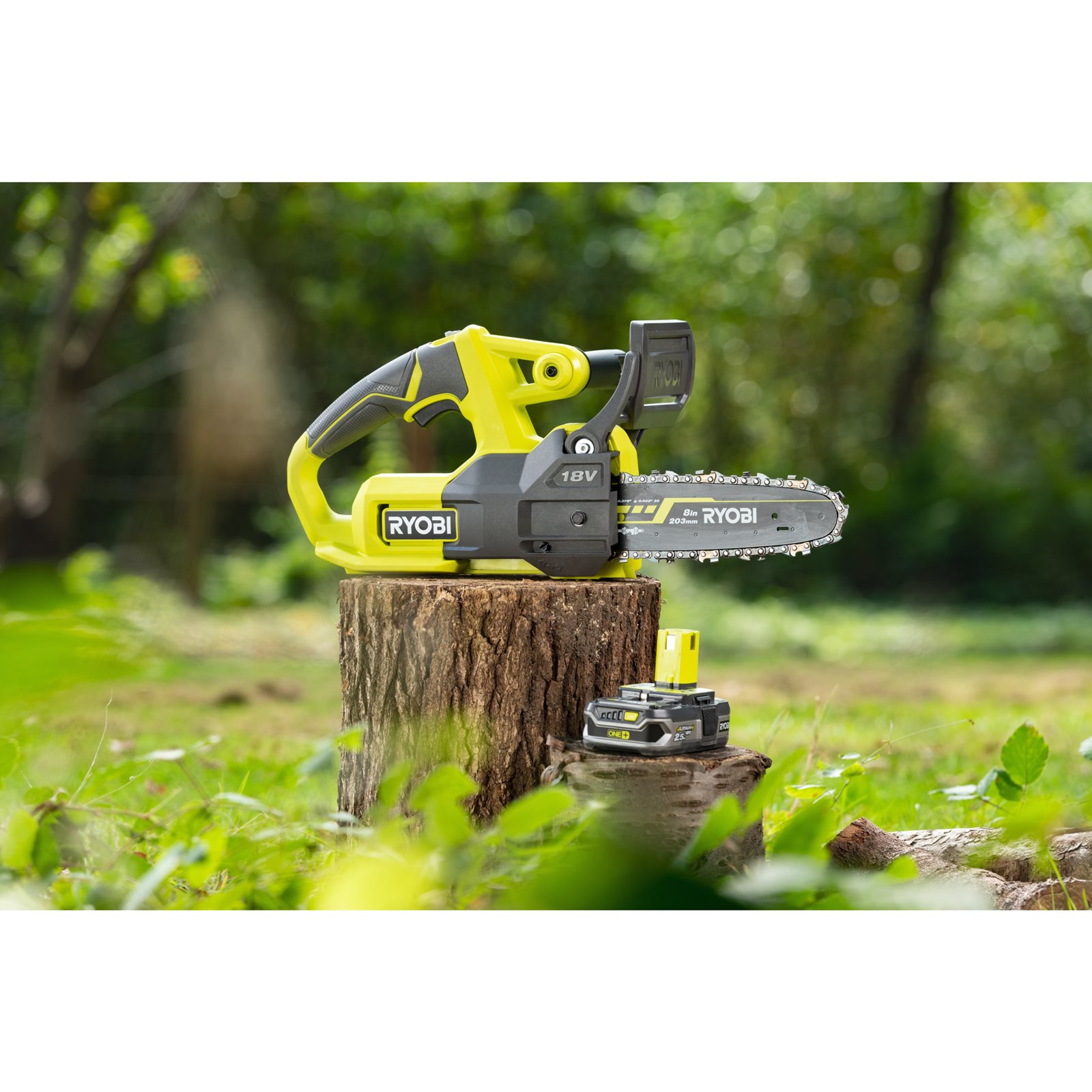 Fierăstrău cu lanț 18V ONE+, bară 20cm (1 x 2,5 Ah) Ryobi RY18CS20A-125 - in utilizare 8