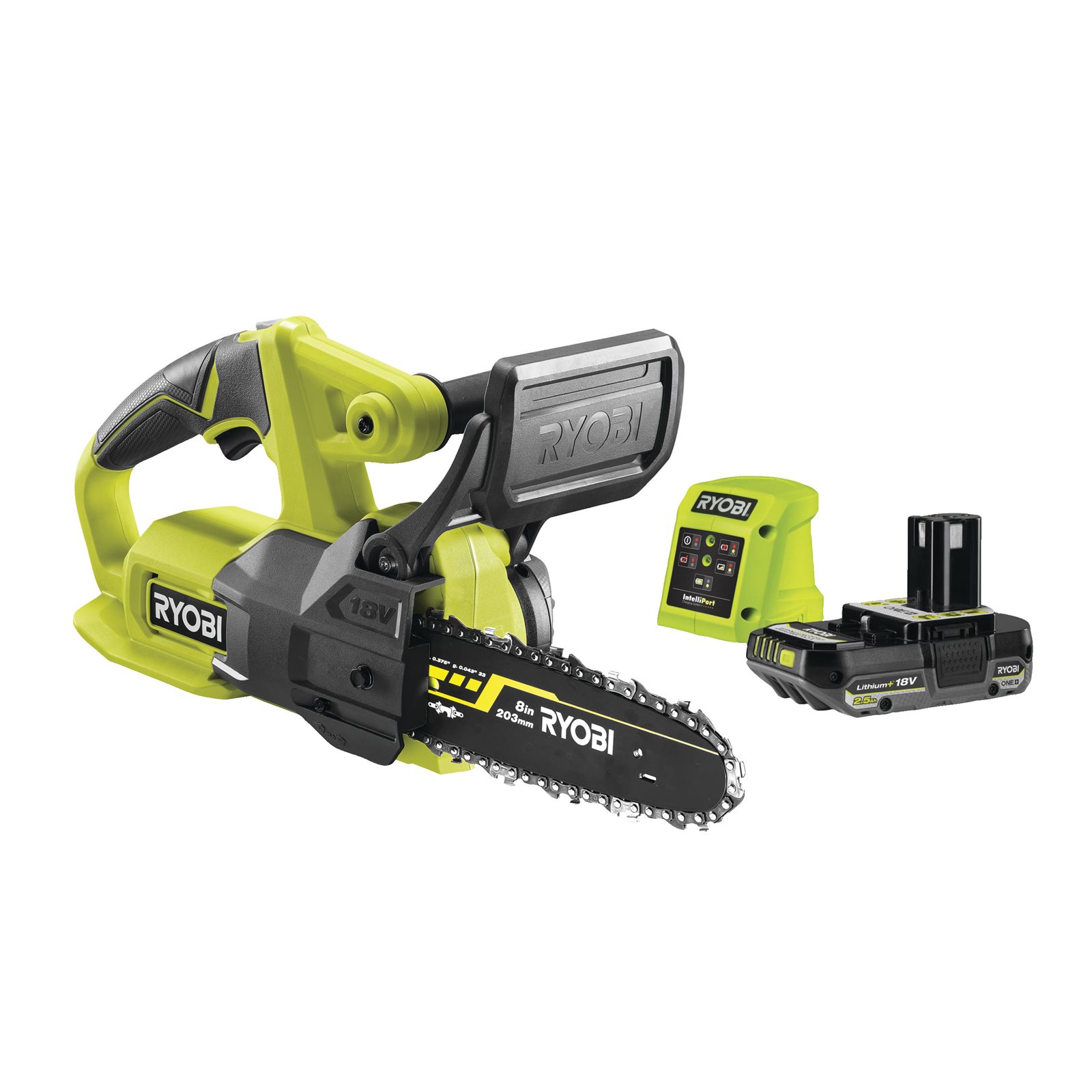 Fierăstrău cu lanț 18V ONE+, bară 20cm (1 x 2,5 Ah) Ryobi RY18CS20A-125 - imagine 2